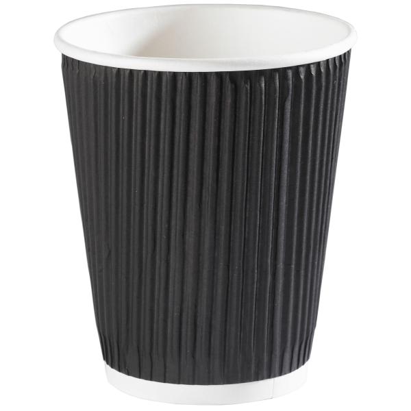 12oz Black Ripple Wall Hot Drink Cup